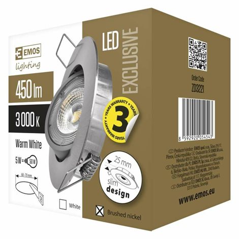 ZD3221 LED svítidlo bodové SIMMI kruh 5W, 450lm, 3000K, IP20, 8cm 10