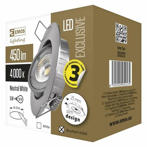 ZD3222 LED svítidlo bodové SIMMI kruh 5W, 450lm, 4000K, IP20, 8cm 10