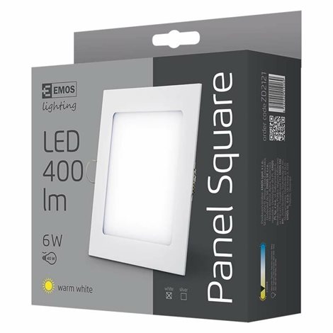 LED Panel vestavný ZD2121 čtverec 12x12cm 6W 450lm 3000K IP20 6