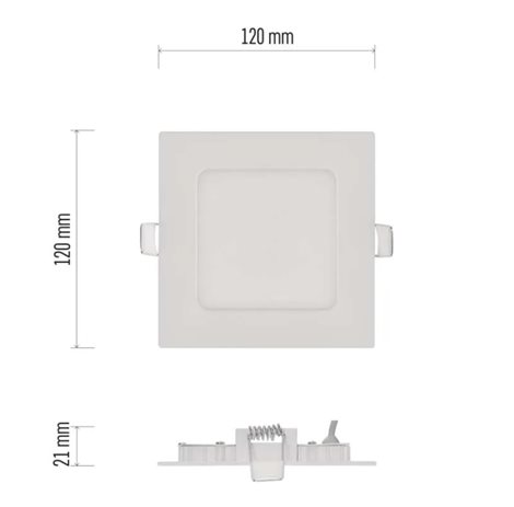 ZD2125 LED podhledové svítidlo NEXXO bílé čtverec 7W, 480lm, 4000K, IP40, 12x12cm 3