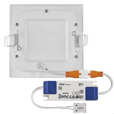 ZD2125 LED podhledové svítidlo NEXXO bílé čtverec 7W, 480lm, 4000K, IP40, 12x12cm 4
