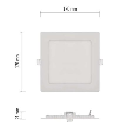 ZD2135 LED podhledové svítidlo NEXXO bílé čtverec 12,5W, 1050lm, 4000K, IP40, 17x17cm 4