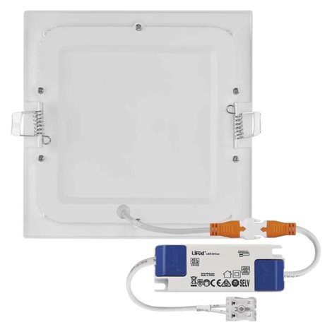 ZD2135 LED podhledové svítidlo NEXXO bílé čtverec 12,5W, 1050lm, 4000K, IP40, 17x17cm 6