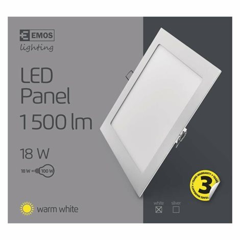 ZD2141 LED podhledové svítidlo PROFI bílé čtverec, 22,5x22,5cm, 18W, 1500lm, 3000K 6