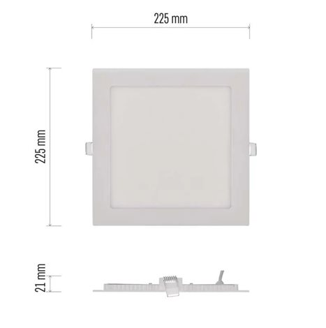 ZD2141 LED podhledové svítidlo PROFI bílé čtverec, 22,5x22,5cm, 18W, 1500lm, 3000K 8