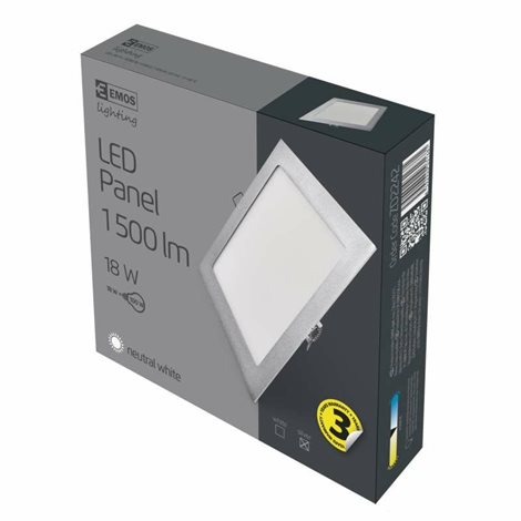 LED Panel vestavný ZD2242 čtverec 22,5x22,5cm 18W 1500lm 4000K IP20 7