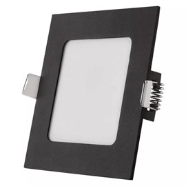 ZD2323 LED podhledové svítidlo NEXXO černé čtverec 7W, 480lm, 3000-4000K, IP40, 12x12cm