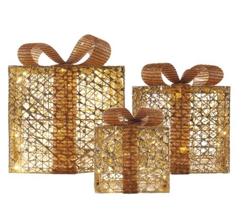 DCFC14 72LED XMAS GOLD GIFT BOX WW 2
