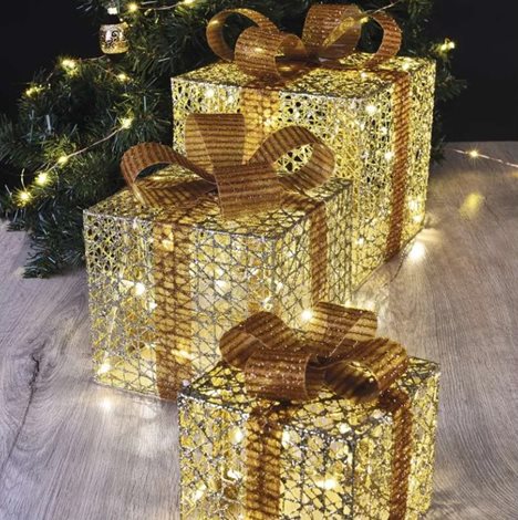 DCFC14 72LED XMAS GOLD GIFT BOX WW 3