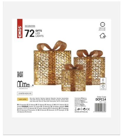 DCFC14 72LED XMAS GOLD GIFT BOX WW 5