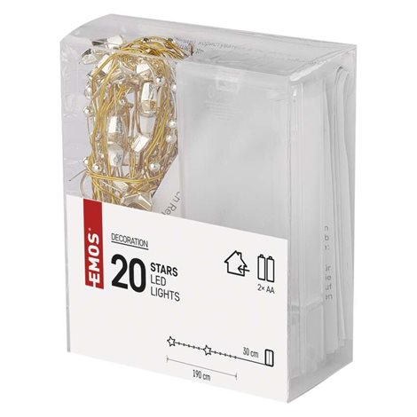 DCGW07 20LED GIRLAND SILVER 2AA WW 4