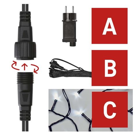 D1AC01 CONNECT START UNIT POWER+CHAIN 100LED 10M IP44 CW 2