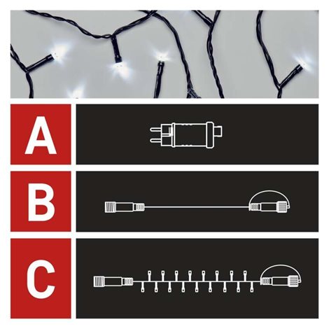 D1AC01 CONNECT START UNIT POWER+CHAIN 100LED 10M IP44 CW 4