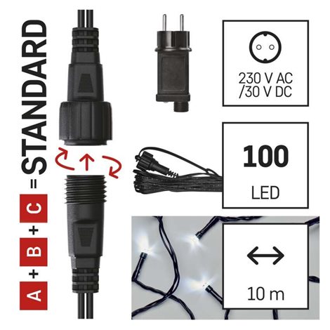 D1AC01 CONNECT START UNIT POWER+CHAIN 100LED 10M IP44 CW 7