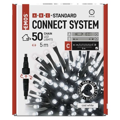 D1AC02 CONNECT CHAIN 50LED 5M IP44 CW 8