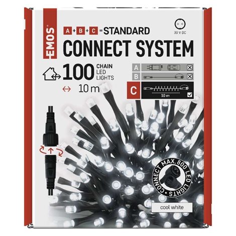 D1AC03 CONNECT CHAIN 100LED 10M IP44 CW 8