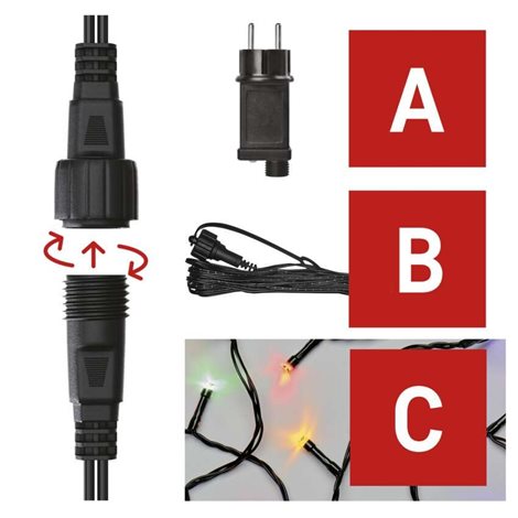 D1AM01 CONNECT START UNIT POWER+CHAIN 100LED 10M IP44 MC 2