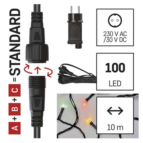 D1AM01 CONNECT START UNIT POWER+CHAIN 100LED 10M IP44 MC 7