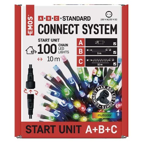 D1AM01 CONNECT START UNIT POWER+CHAIN 100LED 10M IP44 MC 9