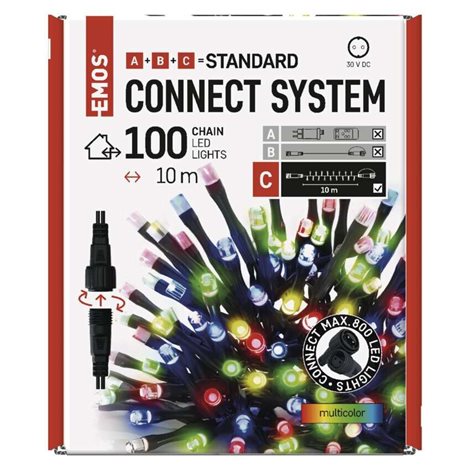 D1AM03 CONNECT CHAIN 100LED 10M IP44 MC 8