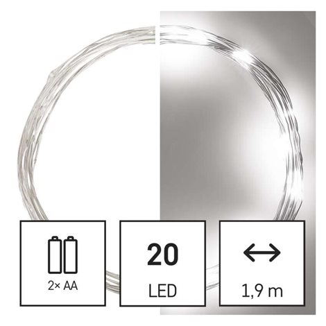 D3AC07 20LED XMAS NANO IP20 2AA T CW 3