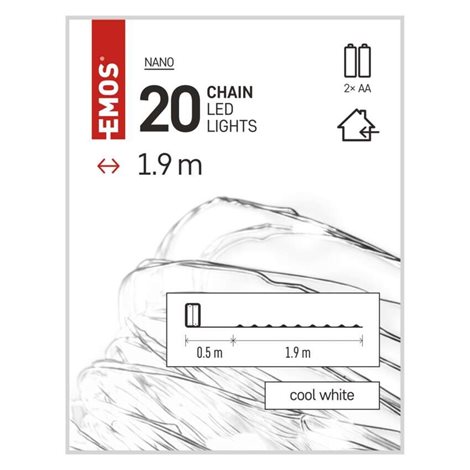 D3AC07 20LED XMAS NANO IP20 2AA T CW 6