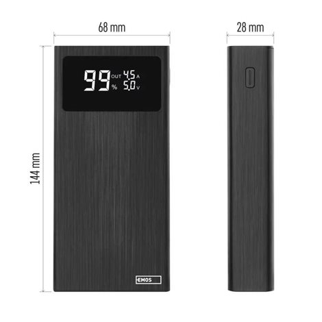 B0532B Powerbanka EMOS BetaQ 20, 20 000 mAh, 22,5 W, černá 2