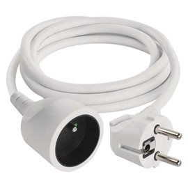 P0111 Prodlužovací kabel 1,5m, 1zásuvka, bílý, PVC, 1mm2