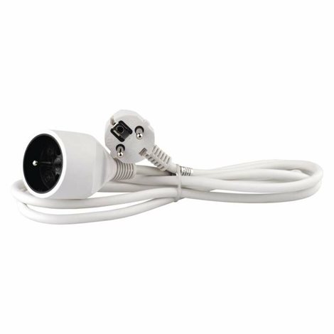 P0112 Prodlužovací kabel 2m, 1zásuvka, bílý, PVC, 1mm2 1