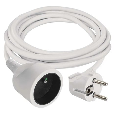 P0113 Prodlužovací kabel 3m, 1zásuvka, bílý, PVC, 1mm2 1