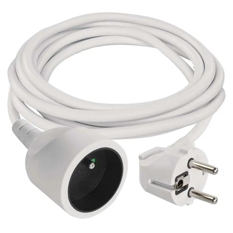 P0113R Prodlužovací kabel 3m, 1zásuvka, bílý, PVC, 1,5mm2 1