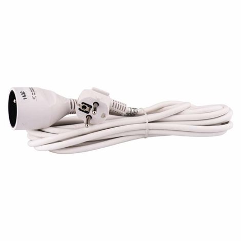 P0115 Prodlužovací kabel 5m, 1zásuvka, bílý, PVC, 1mm2 1