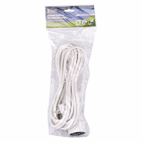 P0115 Prodlužovací kabel 5m, 1zásuvka, bílý, PVC, 1mm2 2