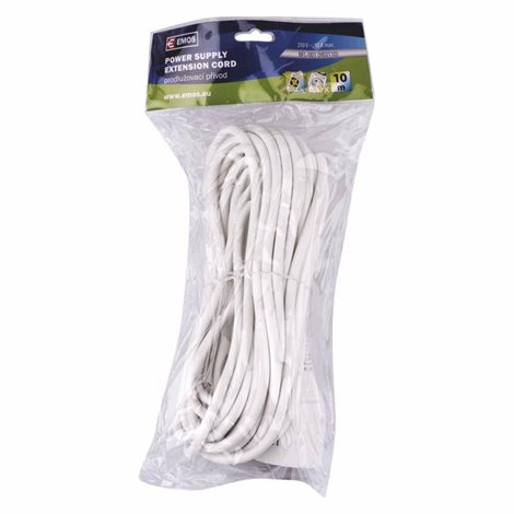 P0110 Prodlužovací kabel 10m, 1zásuvka, bílý, PVC, 1mm2 2