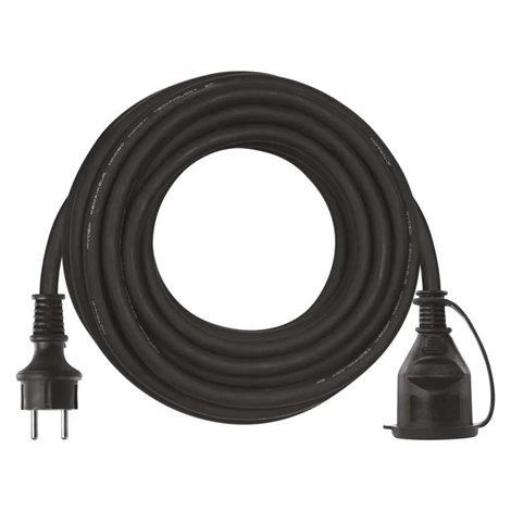 P01705 Venkovní prodlužovací kabel 5m, 1zásuvka, černý, guma-neopren, 230V, 1,5mm2 2