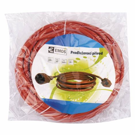 P01120 Prodlužovací kabel 20m, 1zásuvka, oranžový, PVC, 230V, 1,5mm2 2