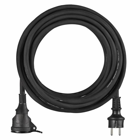P01710 Venkovní prodlužovací kabel 10m, 1zásuvka, černý, guma-neopren, 230V, 1,5mm2 1