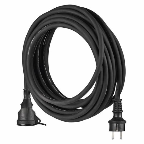 P01710 Venkovní prodlužovací kabel 10m, 1zásuvka, černý, guma-neopren, 230V, 1,5mm2 2