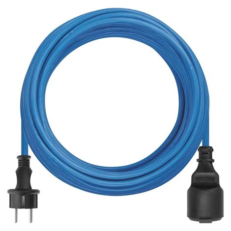 P01410W Mrazuvzdorný prodlužovací kabel 10m, 1zásuvka, modrý, silikon, 230V, 1,5mm2 2