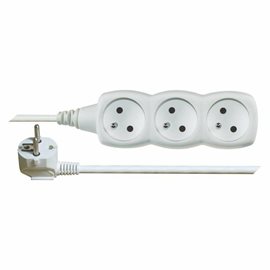 P0310 Prodlužovací kabel 10m, 3zásuvky, bílý, PVC, 1mm2