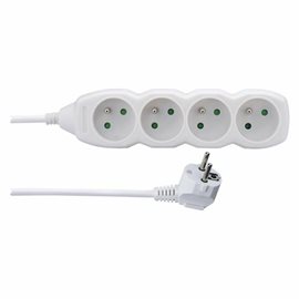 P0411 Prodlužovací kabel 1,5m, 4zásuvky, bílý, PVC, 1mm2