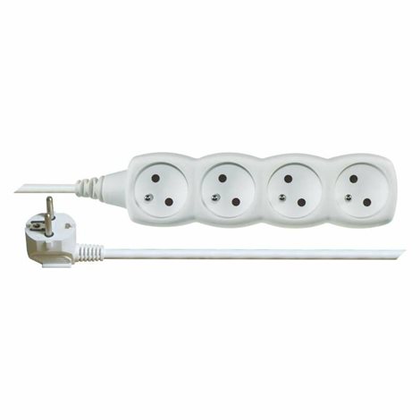 P0410 Prodlužovací kabel 10m, 4zásuvky, bílý, PVC, 1mm2