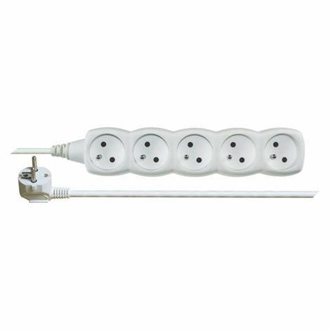 P0510 Prodlužovací kabel 10m, 5zásuvek, bílý, PVC, 1mm2