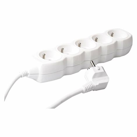 P0510R Prodlužovací kabel 10m, 5zásuvek, bílý, PVC, 1,5mm2 2
