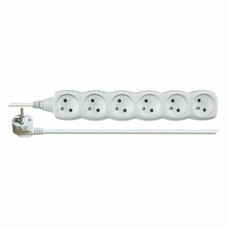P0615 Prodlužovací kabel 5m, 6zásuvek, bílý, PVC, 1mm2