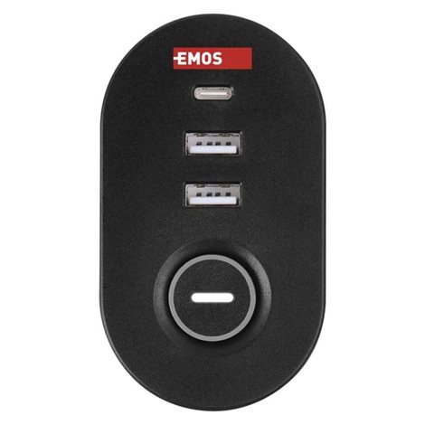 P1311PD Prodlužovací kabel 1,5 m/3 zásuvky/vypínač/uchycení na stůl/USB/černý/PVC/1,5 mm2 7