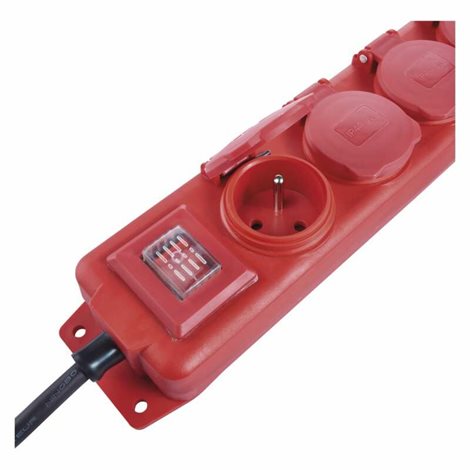 P14131 Prodlužovací kabel 3m, 4zásuvky, s vypínačem, černo-červený, guma-neopren, 1,5mm2 5