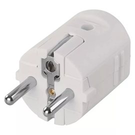 P0034 Vidlice přímá pro prodlužovací kabel, bílá
