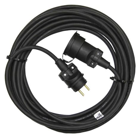 PM0503 Venkovní prodlužovací kabel 20m, 1zásuvka, černý, guma, 230V, 1,5mm2 2
