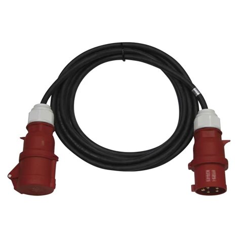 PM1102 3 fázový venkovní prodlužovací kabel 10m, 1zásuvka, černý, guma, 400V, 4mm2